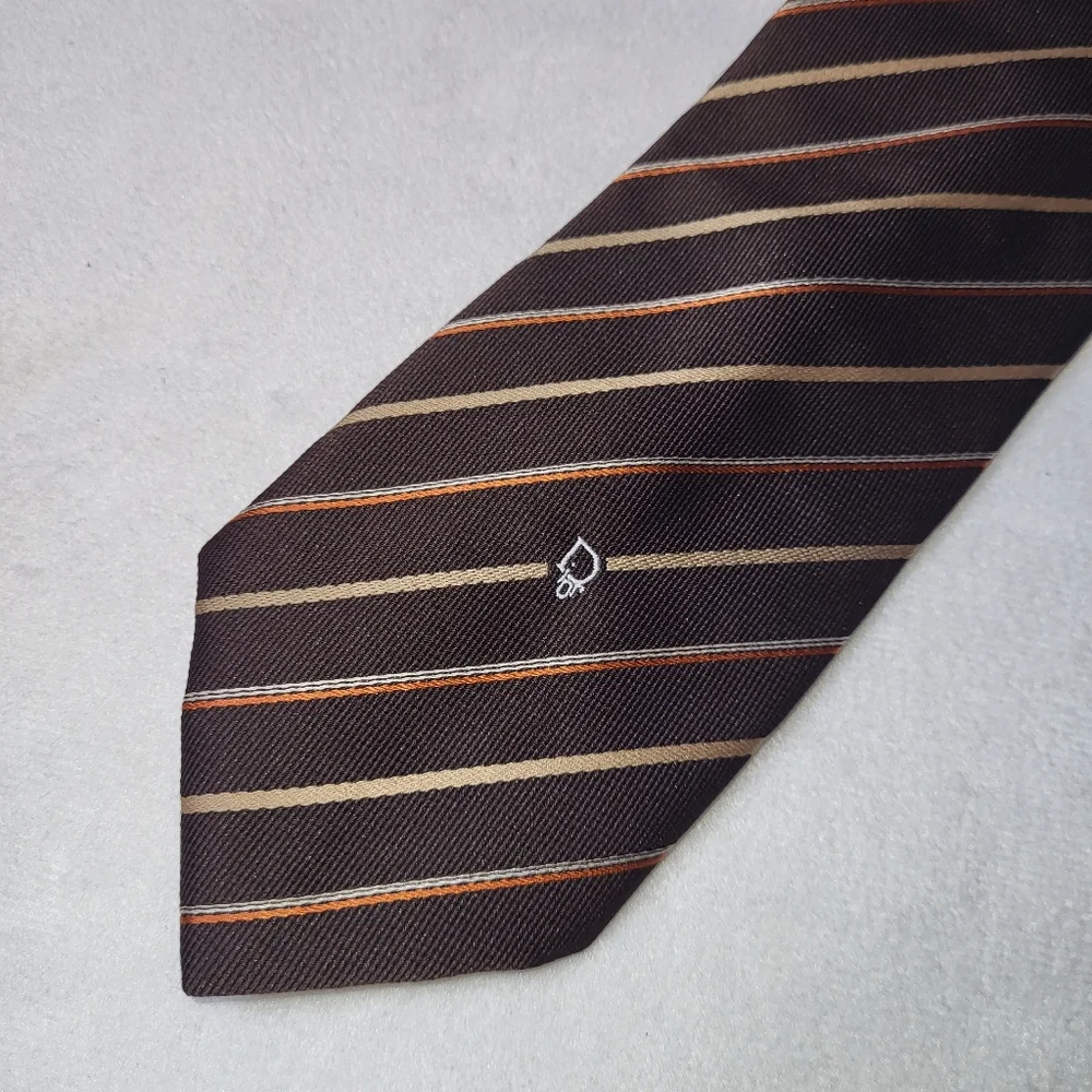 Christian Dior‎ Poly Silk Blend Tie Stripes